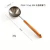 Mango de Madera de Fresno Acero Inoxidable Cucharas Medidoras Cucharas Medidoras para Hornear Cucharas Medidoras para Café Leche en Polvo Juego de Cucharas Medidoras de Cocina Venta al por Mayor