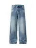 Roupas Masculinas Fengshe / Jeans masculino estilo americano, calças largas soltas da nova temporada, calças retas gradientes drapeadas da moda