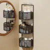 Prateleira de armazenamento de cosméticos, prateleira de banheiro montada na parede, prateleira suspensa de várias camadas para bancada de banheiro