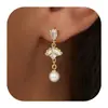 Más vendidos en Europa y América, Modernos, Exquisitos, Compactos, Lujo Ligero, Elegantes, Pendientes de Perla de Gama Alta para Mujer