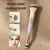 Traje de brochas de maquillaje multifuncional de doble cabeza directo de fábrica, brocha para polvos, brocha para colorete, brocha para contorno, juego de 3 brochas de maquillaje, brocha