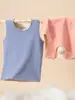 Chaleco Cálido Infantil de Lana y Seda, Estilo Otoño e Invierno, Ropa Interior para Niños, Protección Térmica para la Barriga de Niñas Pequeñas, Chaleco con Parche de Felpa