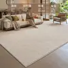 Alfombra de sala de estar en color crema estilo vintage, lavable y limpiable con paño, alfombra de dormitorio estilo retro chino, alfombra para mesa de café, engrosada y antideslizante