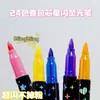 Venta al por mayor del fabricante Iluminador Starlight de 24 colores Pluma de pintura con purpurina de punta suave Pluma DIY para Estudiante y Maestro