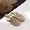 Nueva colección otoño e invierno 2026: Zapatos slip-on estilo Birkenstock para mujer, totalmente cerrados y forrados de felpa, versátiles y fáciles de poner, adecuados para uso casual al aire libre, y con un diseño peludo antideslizante.