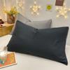Paquete de Par de Fundas de Almohada Individuales 48x 74 Hogar Funda de Almohada Simple Algodón Lavado Lijado Color Sólido Venta al por Mayor 2 Fundas de Almohada