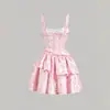 Vestido fada emagrecedor estilo resort puramente desejável para mulheres baixinhas, vestido camisola feminina francesa floral com decote quadrado e acinturado