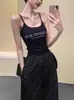 Puro Desejo Estilo Vermelho Carta Camisole Mulheres Verão Exterior Wear Slim-fit Americano Doce Hot Girl Short Sleeveless Small Top