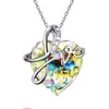 Collar Cruzado de Cristal con Forma de Corazón Estilo Nuevo, Lujo Ligero Moda Joyería Colgante de Clavícula Amor Regalo de San Valentín