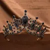 Acessórios de Cabelo para Casamento Ornamentos de Liga Cruzamento Europeu e Americano Retrô Coroa Barroca Coroa Grande de Strass Olho de Cavalo Faixa de Cabeça