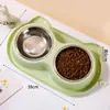 Comedero para mascotas, comedero lento anti-asfixia para perros, cuenco de agua y comida para gatos, doble cuenco, diseño anti-hormigas, antideslizante y antivuelco