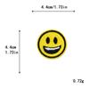 Parche Redondo de Emoji Bordado por Computadora, Parche de Bordado DIY de Cara Sonriente Amarilla para Bolsas, Zapatos, Sombreros, Parches de Tela Hechos a Mano