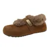 Zapatos de invierno sin cordones tacón oculto estilo Birkenstock para mujer forro de felpa cálido pelo 2026 invierno nuevo popular zapatos de algodón