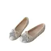 2026 Beige Francés Moda Otoño Estrella de Cinco Puntas Lazo Zapatos de Frijol para Mujer Slip-on Planos Zapatos Individuales Zapatos de Boca Baja