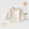 Top de encaje de alta gama estilo coreano, diseño elegante, camiseta básica para niñas, niños y bebés