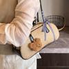 Bolso con Patrón Tejido para Mujer, Bolso de Mano Moderno y Sencillo Estilo Coreano, Nuevo Modelo 2026, Bolso Tipo Béisbol de Gran Capacidad, Bolso Cuadrado Pequeño Informal