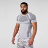 Camiseta Deportiva para Hombre Youngla Mallas para Músculos y Fitness Jogging Exterior Secado Rápido Transpirable Elástico Top de Manga Corta