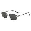 S33589 Fabricante Venta al por Mayor Estilo Nuevo Metal Europeo y Americano Ins Gafas de Sol de Alta Calidad Sin Marco Borde Cortado Gafas de Sol Unisex