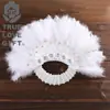 Ventilador estilo ocidental pena de avestruz pena palco de casamento performance palco de casamento festa da noiva cor ventilador redondo fonte vendas diretas lote