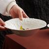 Tigela de salada de alta qualidade de fábrica tigela de arroz para restaurante de alta qualidade tigela de sobremesa de luxo leve tigela criativa de cerâmica de pedra 2023
