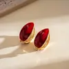 Pendientes ovalados geométricos de metal retro europeos y americanos con goteo de aceite, pendientes minimalistas de nicho con un toque moderno y sofisticado para mujer