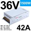 Fuente de alimentación conmutada de CC de alta potencia Shenzhen Mingwei S/MS-1500W-12V125A 24V62A 36V48V