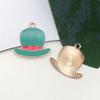 Sombrero de Copa Suerte Trébol Gota de Aceite Pendientes Colgante Collar Trébol Festival Irlandés Colgante Accesorios de Joyería DIY