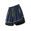 Pantalones Cortos Deportivos de Fitness Estilo Americano para Hombre, Shorts de Running con Forro Interior, Dos en Uno de Entrenamiento Anti-Exposición de Tres Puntos de Baloncesto Casuales