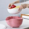 Cesto Escorredor Doméstico de Plástico de Camada Dupla Simples Nórdico para Lavar Legumes Frutas Coador de Arroz de Cozinha Cesto de Limpeza