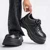 Sapatos Derby Americanos Estilo Britânico com Biqueira Larga Masculinos Casuais Sola Grossa Aumentadores de Altura Nicho Sapatos de Couro Tendência Masculina Personalizados Sapatos Masculinos