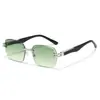 Gafas de Sol Sin Marco de Moda Europea y Americana Nuevas de Moda Borde Sin Cortar Personalidad Color Gelatina Gafas de Sol para Mujer Venta al por Mayor