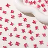 Mini Gelatina Flor de Quatro Pétalas Borboleta Brilhante Flores Pequenas Ornamento Acrílico Adesivo DIY Brinco Brinco Chaveiro Acessórios