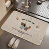 Alfombrillas de Baño de Dibujos Animados, Alfombrillas Antideslizantes de Uso Doméstico para Baño, Fáciles de Cuidar, Alfombrillas de Piso Antideslizantes, Alfombrillas de Lino Absorbentes, Listas para la Venta