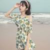 Traje de baño de mujer Verano Nuevo Popular Una pieza Estilo falda Cubriendo vientre y Adelgazante Traje de baño Conservador Estampado para Vacaciones en la Playa de Mujer