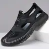 Sandalias para Hombre 2025 Verano Nuevo Estilo Piel Genuina Malla Transpirable Zuecos Conducir al Aire Libre Ocio Zapatos para Vadear Zapatos de Playa
