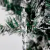 Suministros para Decoración Navideña Barra de Hielo Adornos Colgantes Plástico Transparente Carámbanos Espirales Árbol de Navidad Exhibición de Ventana Colgantes de Cono de Hielo