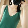 Primavera, verão, outono e inverno mulheres de pescoço curto V-neck pequenos suspensórios dentro de colete malha slim bottoming camisa spot tendência
