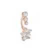 Anel de Umbigo Europeu e Americano Transfronteiriço em Formato de Flor Anel de Umbigo de Flor Cravejado com Zircônia Unha de Umbigo Joia Sexy para Body Piercing