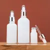 Frasco de óleo essencial branco à prova de luz frasco de plástico conta-gotas frasco de amostra de perfume 5-100ml frasco de loção cosmética de vidro