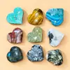 Piedra Bruta de Cristal Natural Forma de Corazón Juguete Pieza Portátil en Forma de Corazón Manualidad de Cristal Decoración del Hogar Adorno de Piedra
