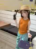 Colete Básico de Cor Sólida Estilo Coreano de Verão para Meninas Aimo Beibei, adequado para usar por dentro ou por fora, elástico, justo e refrescante