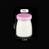 Botella de Vidrio Transparente Espesado para Pudín con Tapa, Botella para Yogur, Botella de Leche, Botella Vacía para Reenvasado de Gelatina, Venta al por Mayor