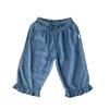 Calças Jeans Tencel de Perna Larga para Bebê Menina Primavera e Verão Cross-Border ins Calças Jeans Anti-Mosquito Folha de Lótus para Menina