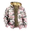 2023 transfronterizo nuevo camuflaje suelto con capucha y cremallera chaqueta acolchada de algodón abrigo para hombre para figura diy una generación de pelo