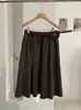 KEKEZOON Falda de Línea A de Cintura Alta Simple para Mujer Otoño/Invierno Adelgazante Versátil Casual Falda Paraguas con Cinturón 9307