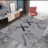 Alfombra transfronteriza ins Marca Tide Sala de estar kaws Personalizada Creativa Dormitorio Cabecera Frente de cama Manta Infantil Alfombra de piso grande Resistente a la suciedad