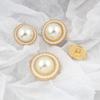 Chaqueta de traje de lana con botones metálicos para mujer, estilo Chanel, con perlas de alta calidad, accesorios decorativos con botones