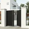 Puertas de Patio de Acero Inoxidable, Puertas Sencillas/Dobles de Entrada para Villa Artística de Aluminio, Valla Rústica, Portones de Lamas de Hierro Forjado, Otros