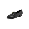 Mocasines Retro con Camelia, sin Cordones, Tacón Grueso de 3 cm, Zapatos Mary Jane Simples, Zapatos Cómodos y Suaves para Mujer