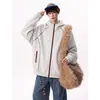 Foto real: Sudadera con capucha estilo retro americano Hasselblad, 420g, corte holgado, cárdigan, chaqueta para pareja, prenda superior para hombre, alta gama